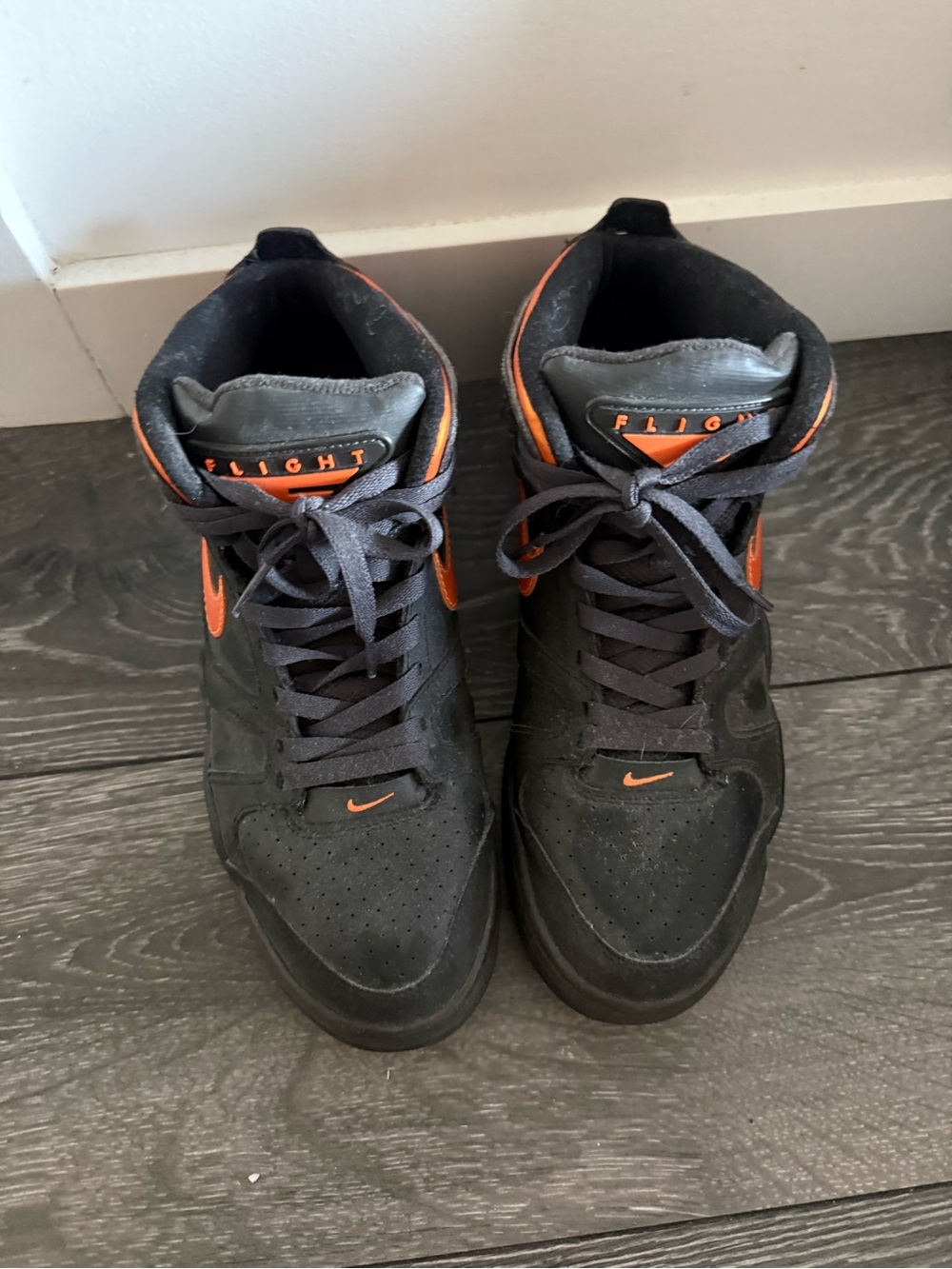 Nike Men's High-Top Sneakers in Black and Orange